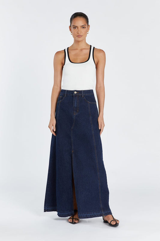 LENNON INDIGO DENIM MAXI SKIRT Clothing DISSH Boutiques 8 INDIGO