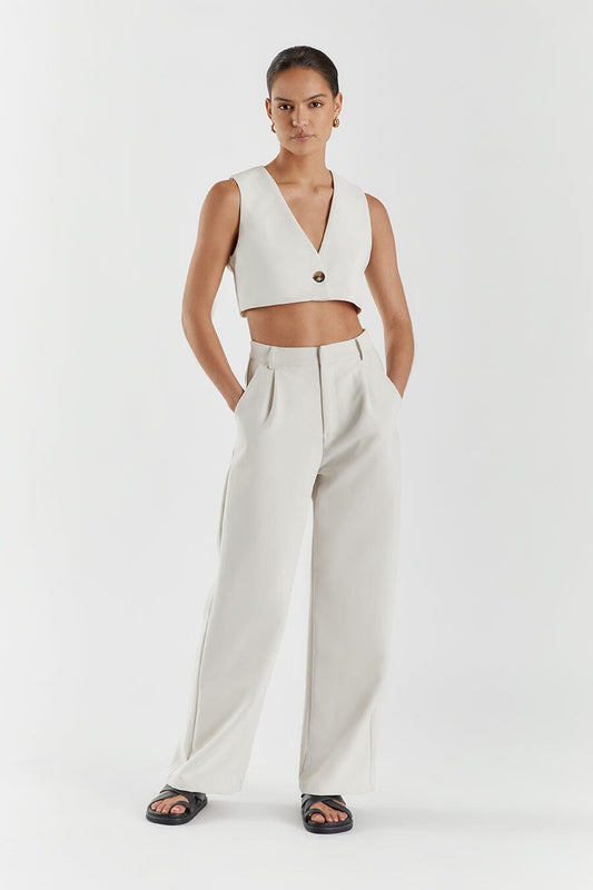 ROWAN BONE CROPPED VEST Clothing DISSH Boutiques 14 BONE