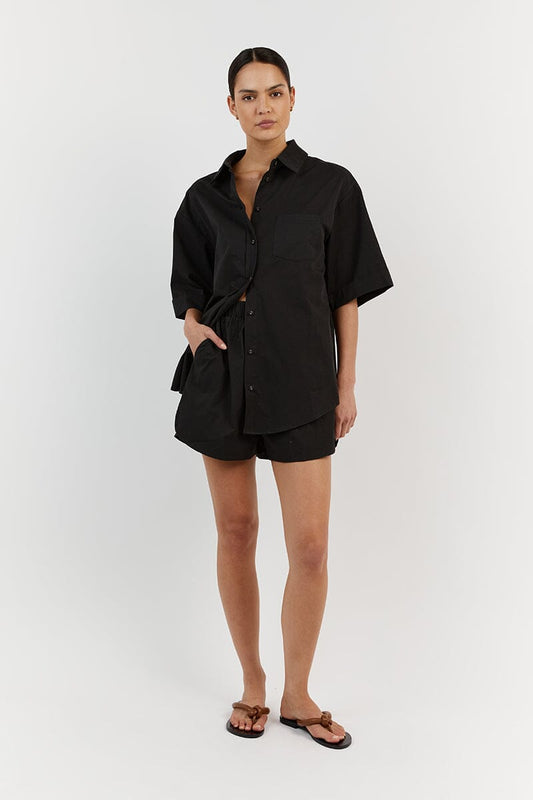 MAXIE BLACK COTTON SHIRT Clothing DISSH Boutiques 12 BLACK