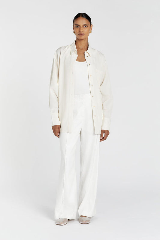 AKASHA TENCEL BLEND BUTTERMILK SHIRT Clothing DISSH Boutiques 8 BUTTERMILK