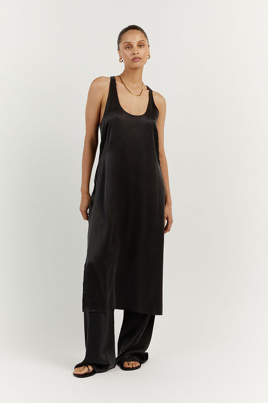 HARVEY BLACK SILK TUNIC TOP Clothing DISSH Boutiques 12 BLACK