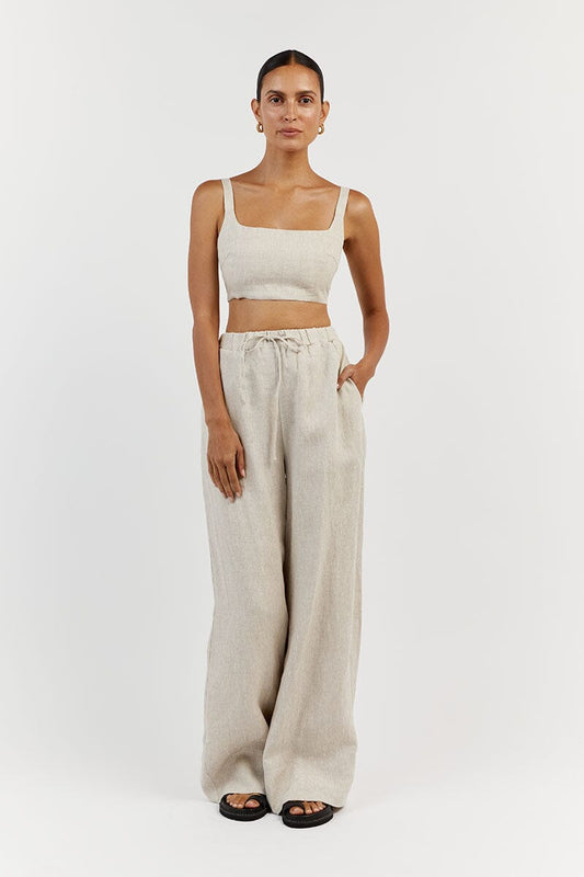PENNY NATURAL LINEN CROP TOP Clothing DISSH Boutiques 6 NATURAL