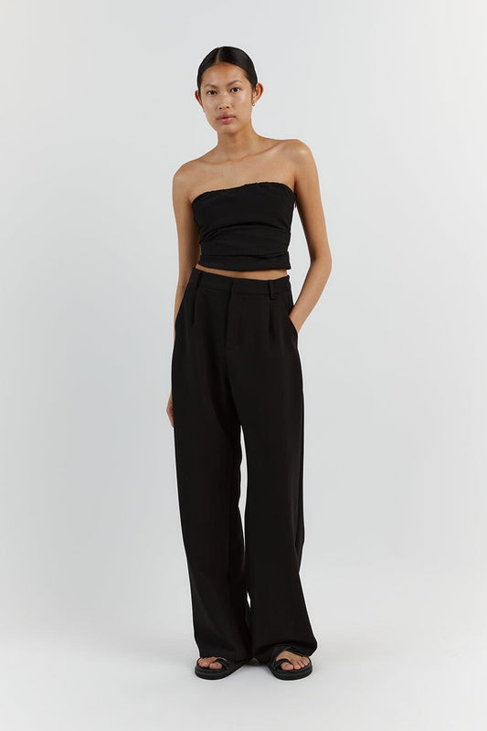 NILE BLACK ROUCHED STRAPLESS TOP Clothing DISSH Boutiques 14 BLACK