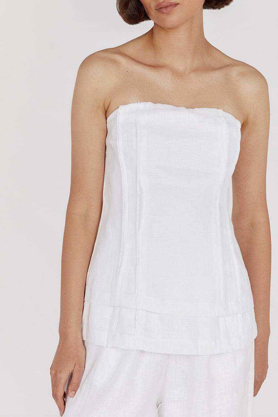 DULCE WHITE LINEN TUNIC TOP