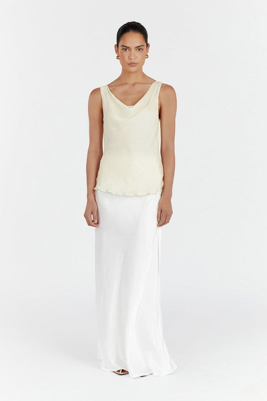 JOHNNY BUTTERMILK COWL NECK TOP
