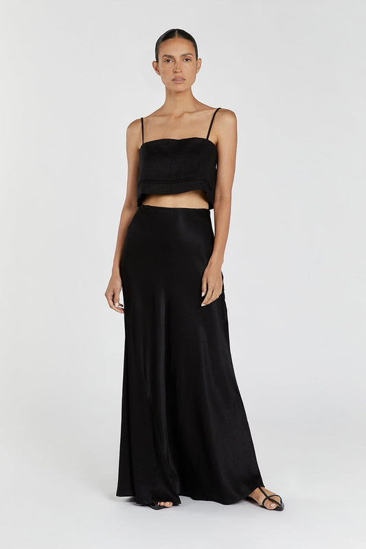 LAINIE BLACK LINEN CROP TOP Clothing DISSH Boutiques 16 BLACK