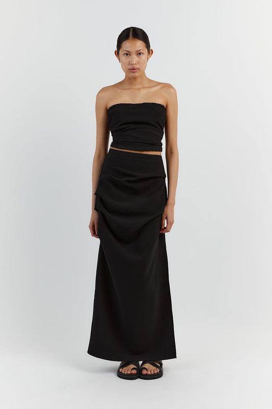 NILE BLACK ROUCHED MAXI SKIRT Clothing DISSH Boutiques 12 BLACK