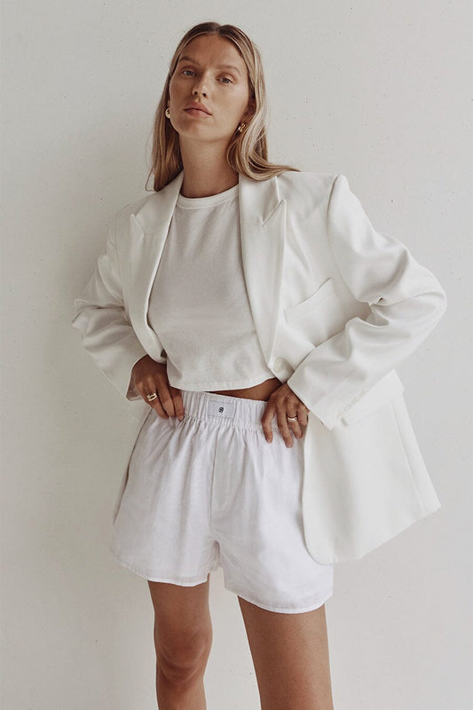 LAIKEN WHITE LINEN SHORT Clothing DISSH Boutiques 12 WHITE