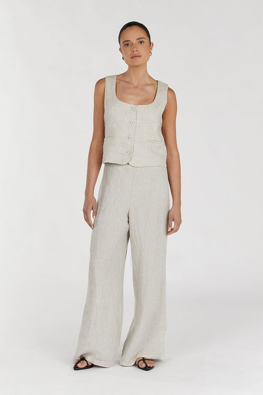 FLICK NATURAL LINEN PANT Clothing DISSH Boutiques