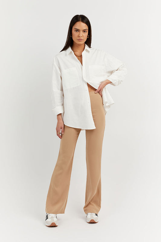 HICKS CAMEL CREPE FLARE PANT Clothing DISSH Boutiques 12 CAMEL