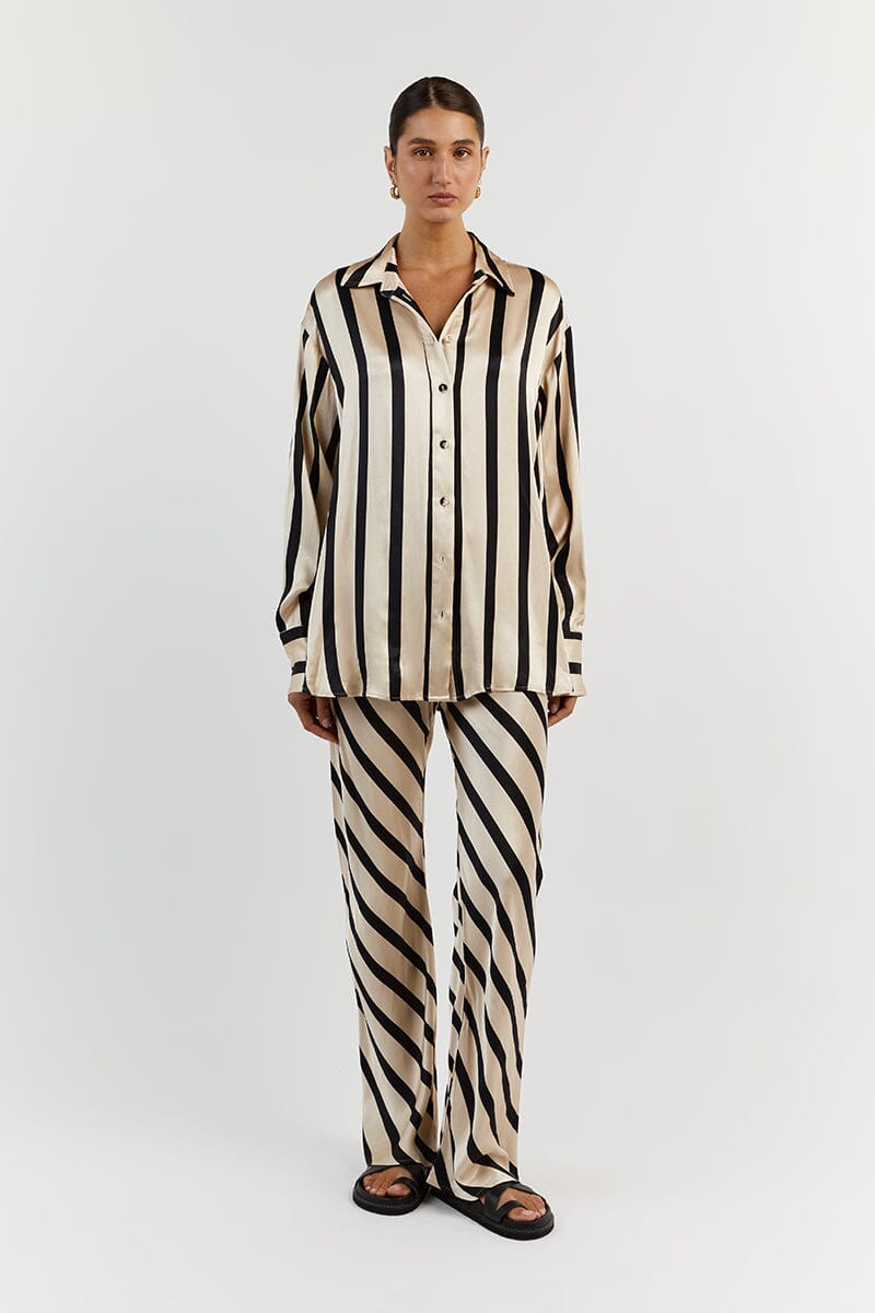 PIPPA STONE SATIN BIAS CUT PANT