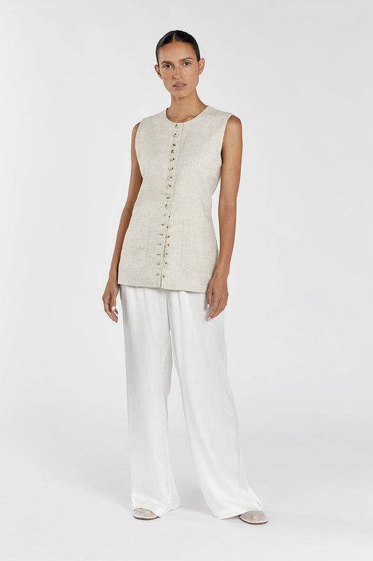 MYA WHITE SATIN PANT