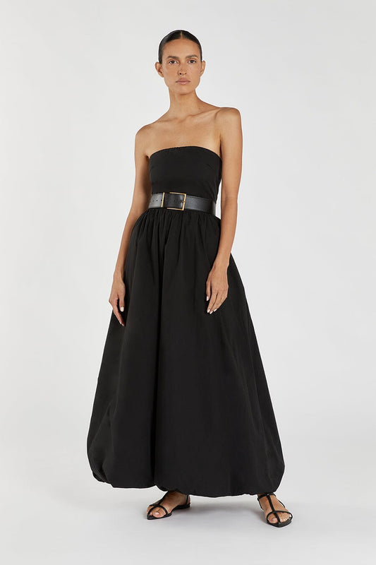 MONTY BLACK COTTON BUBBLE DRESS Clothing DISSH Boutiques 12 BLACK