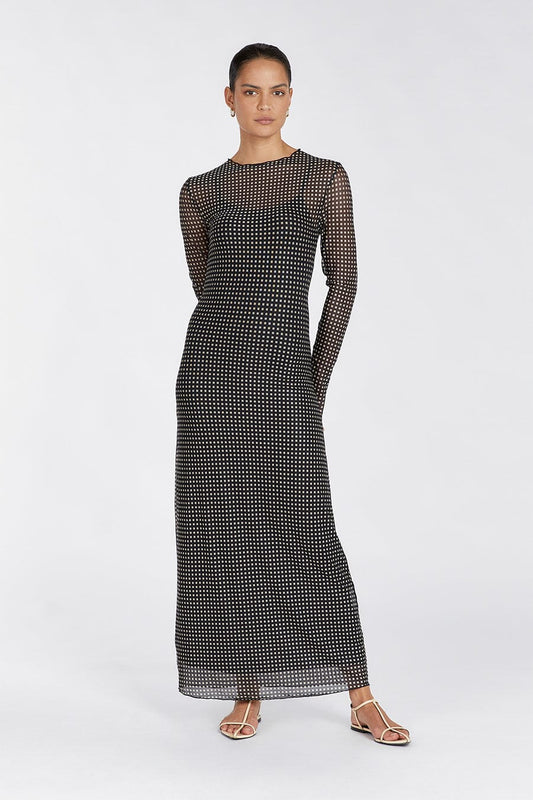 HUDSON BLACK SLEEVED MIDI DRESS