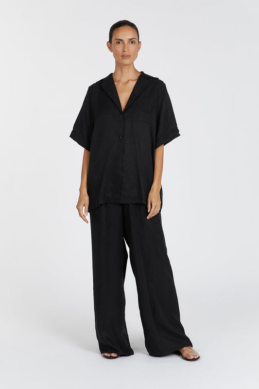 KINGSTON BLACK SHORT SLEEVE SHIRT Clothing DISSH Boutiques 12 BLACK