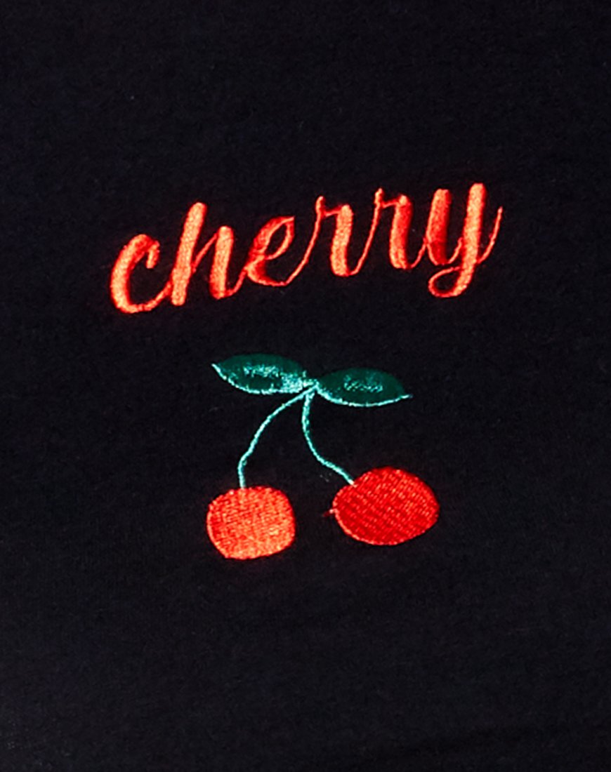 Doga Crop Top in Black Cherry Embro