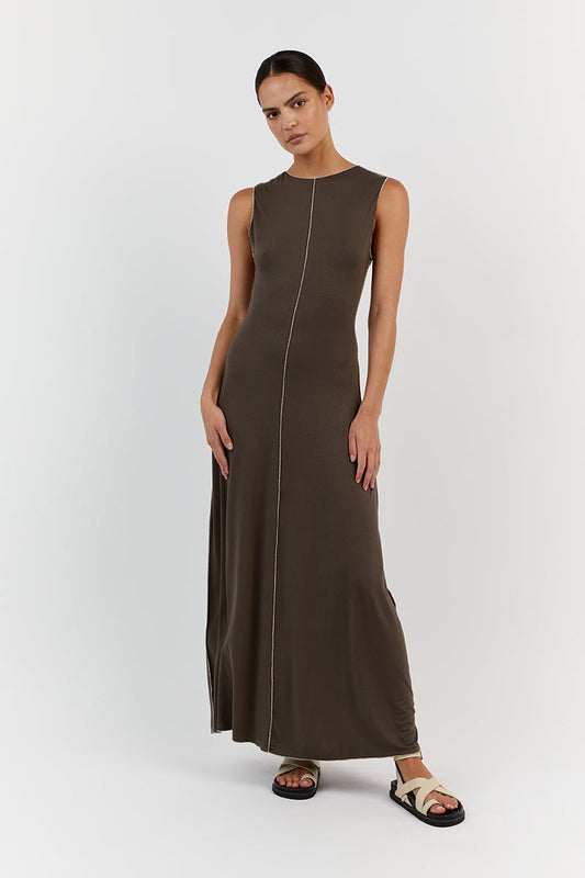 SOHO OLIVE SLEEVELESS MIDI DRESS Clothing DISSH Boutiques M OLIVE