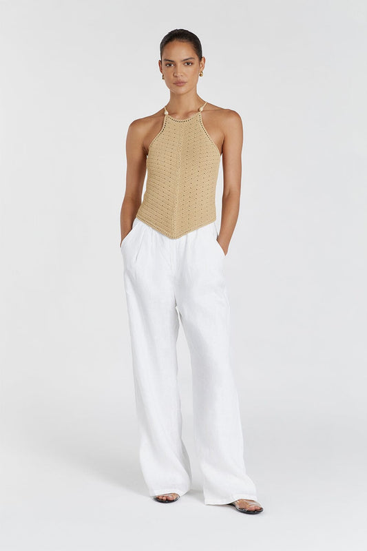 MORGAN NATURAL CROCHET TOP Clothing DISSH Boutiques XS NATURAL