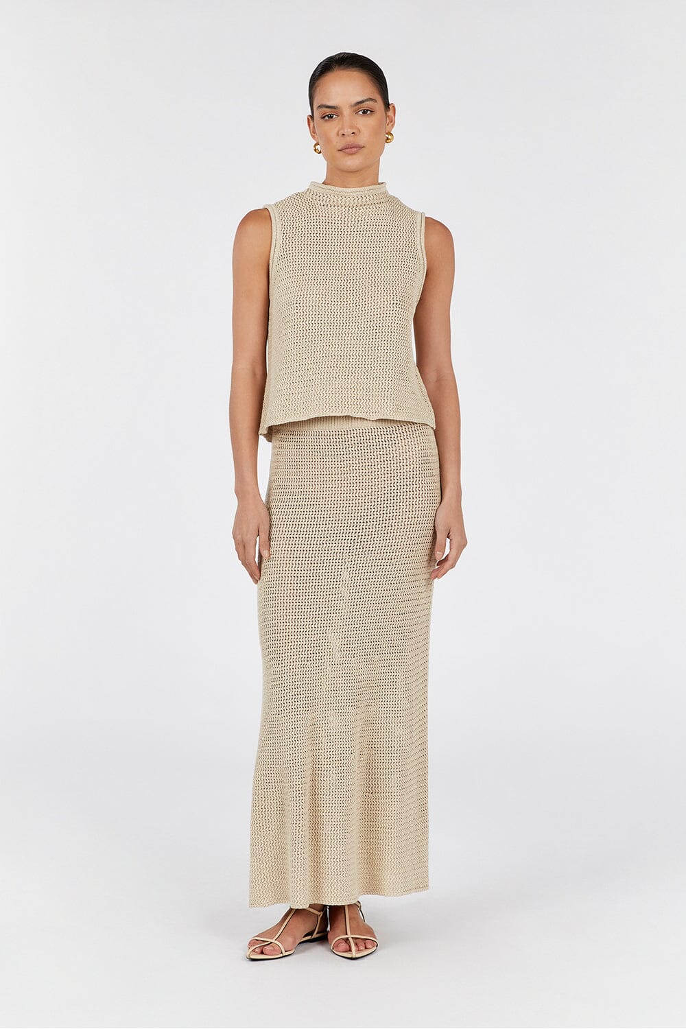 ZADIE NATURAL CROCHET SKIRT