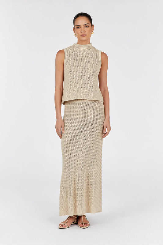 ZADIE NATURAL CROCHET SKIRT