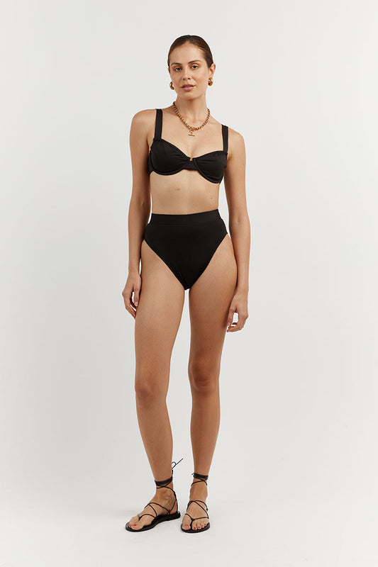 AMAYA BLACK HIGH CUT BRIEF Clothing DISSH Boutiques XL BLACK