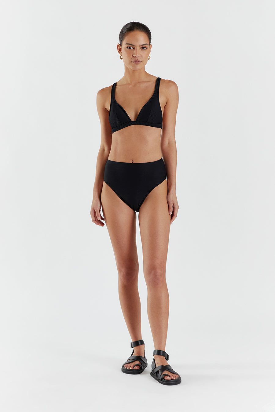 AMAYA BLACK HIGH WAISTED BRIEF Clothing DISSH Boutiques M BLACK
