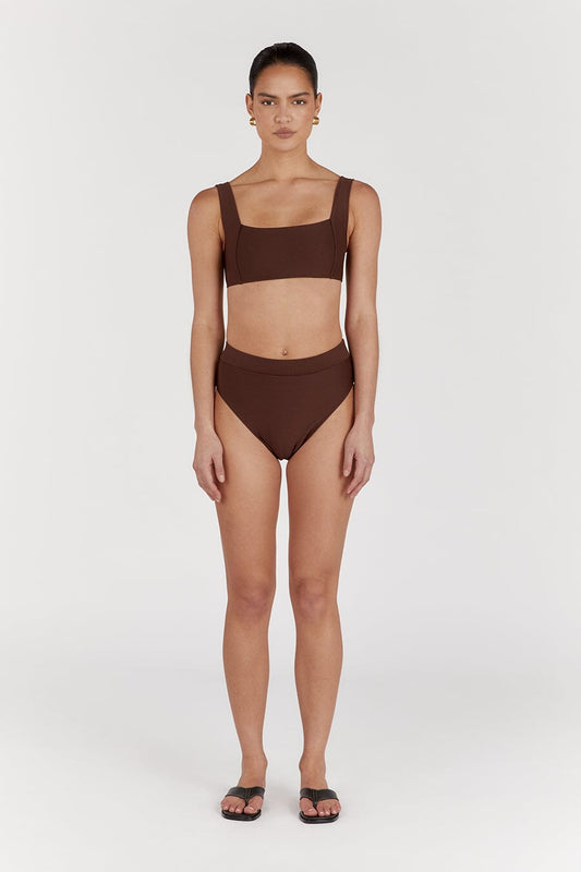 AMAYA CHOC SPORTS BRA SWIM TOP Clothing DISSH Boutiques L CHOCOLATE