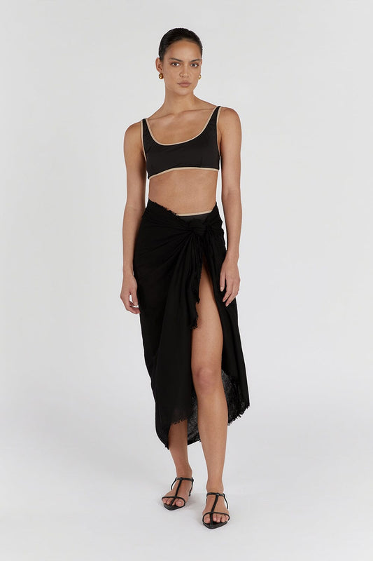 BAILEY BLACK CONTRAST SCOOP TOP