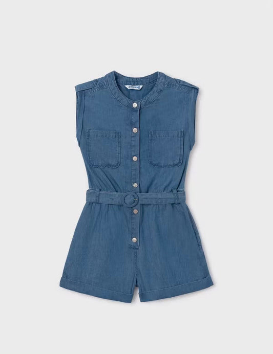 Chambray Belted Romper