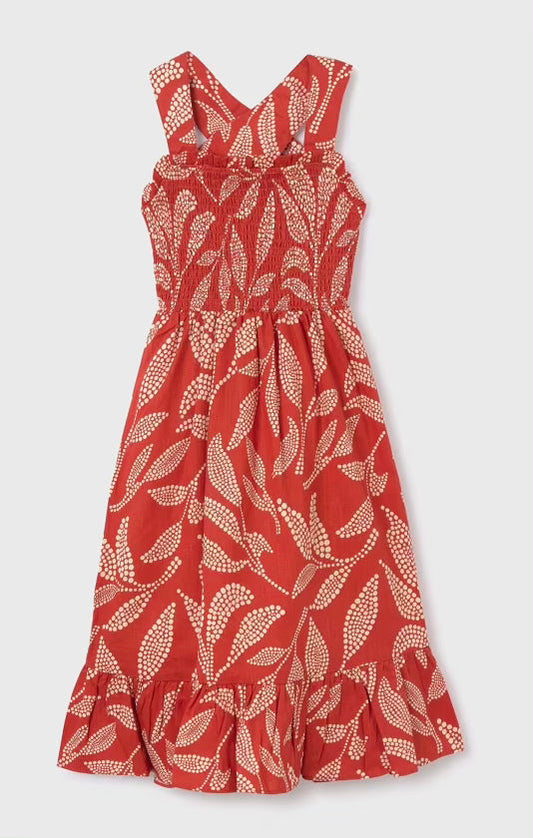Crossback Printed Midi Dress
