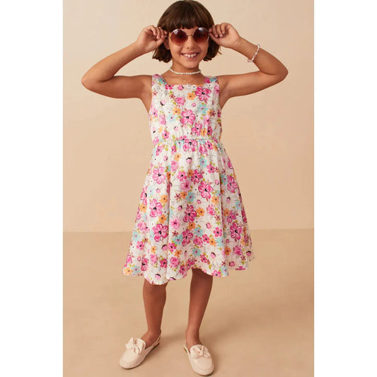 Floral Fit & Flare Satin Dress