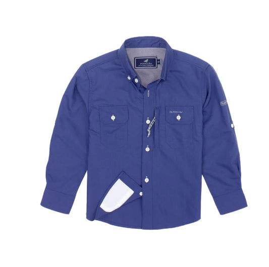 LD Offshore Fishing Shirt, River Blue