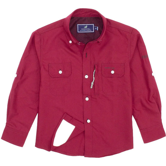 LD Offshore Fishing Shirt, Cardinal