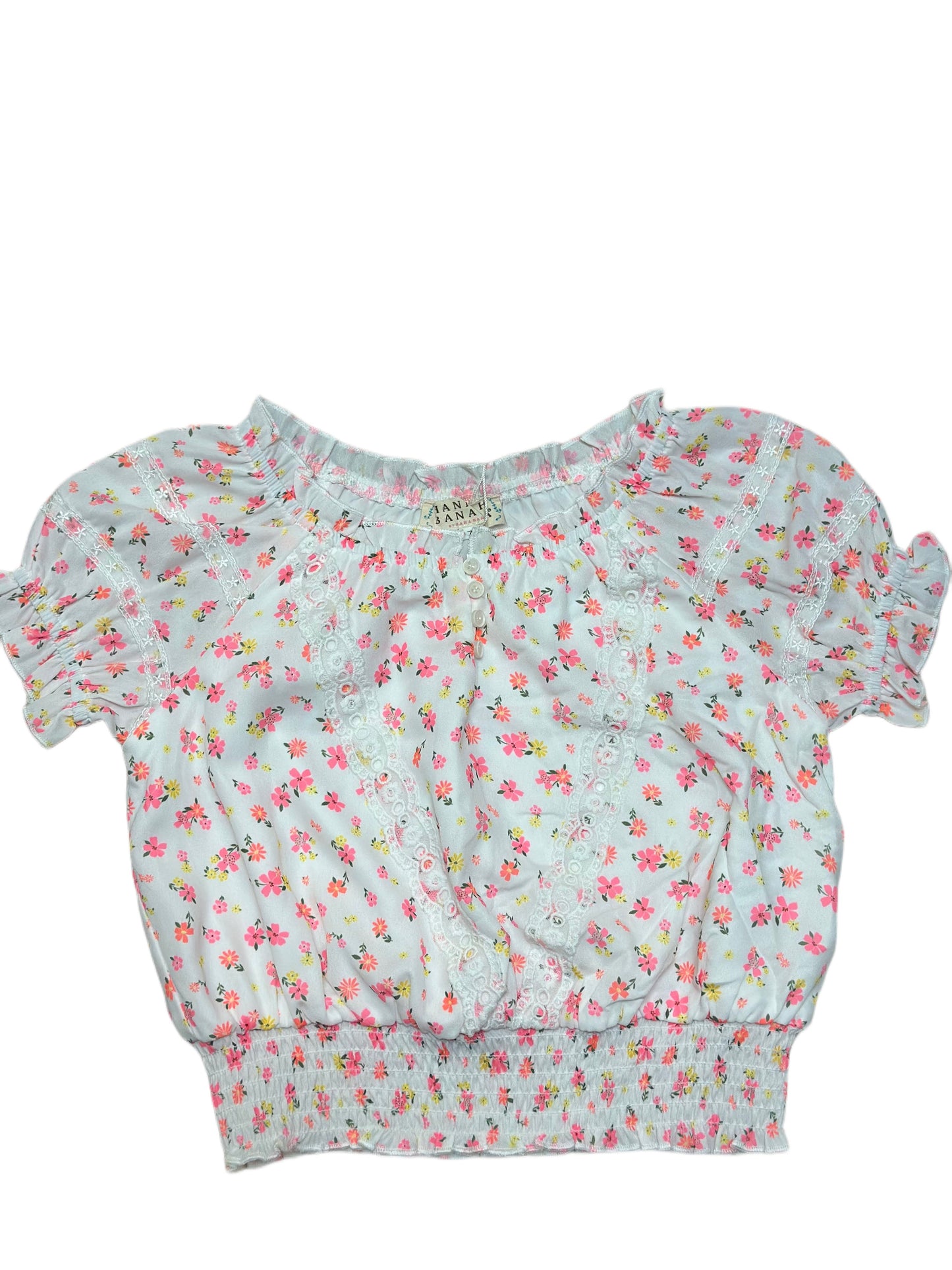 Ivory Printed Peasant Top