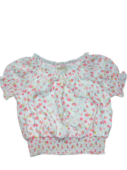 Ivory Printed Peasant Top