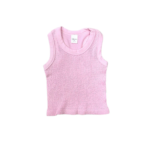 Smocking Sleeveless Tank, Pale Pink