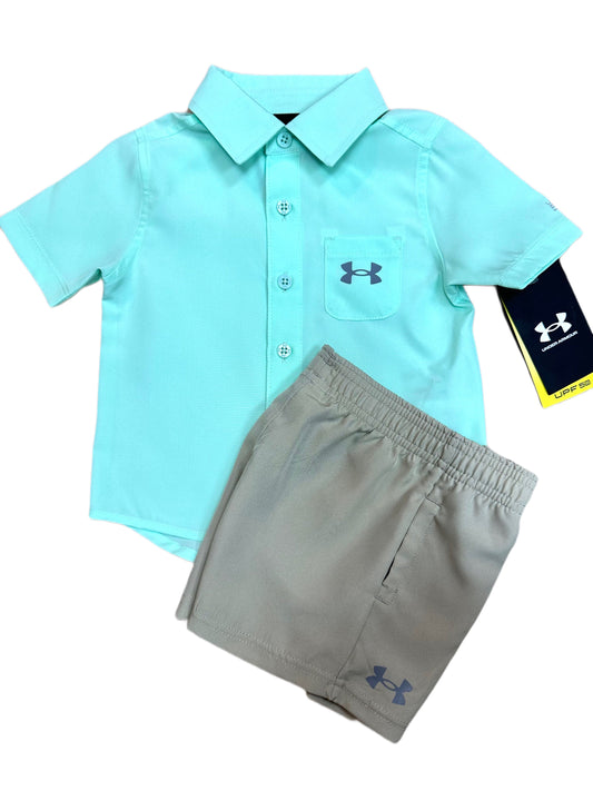 UA Woven Shirt Set, Aqua Foam