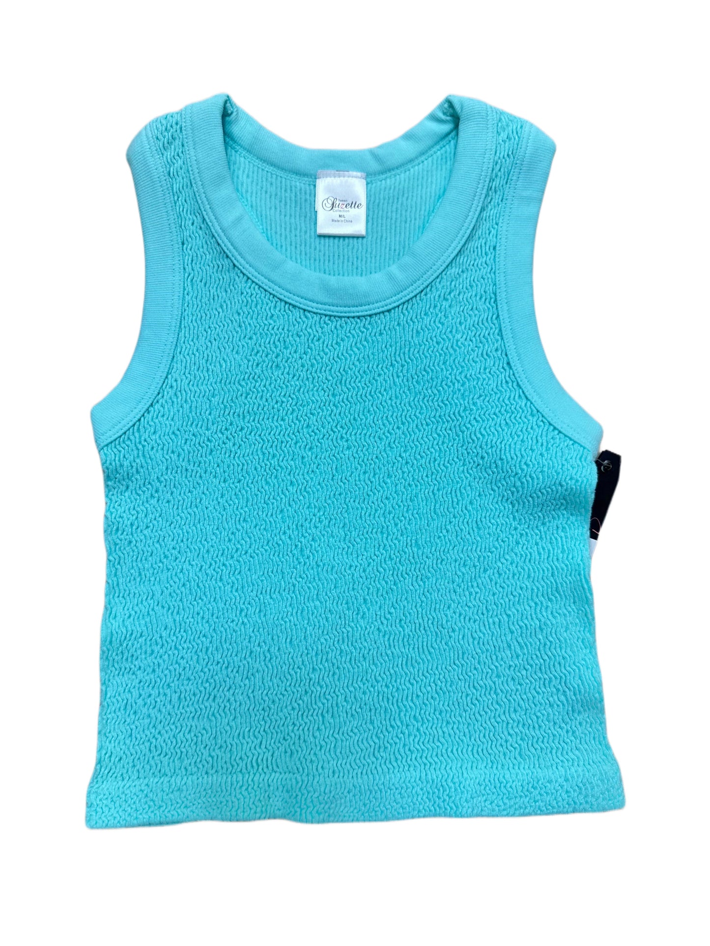 Smocking Sleeveless Tank, Water Sprout