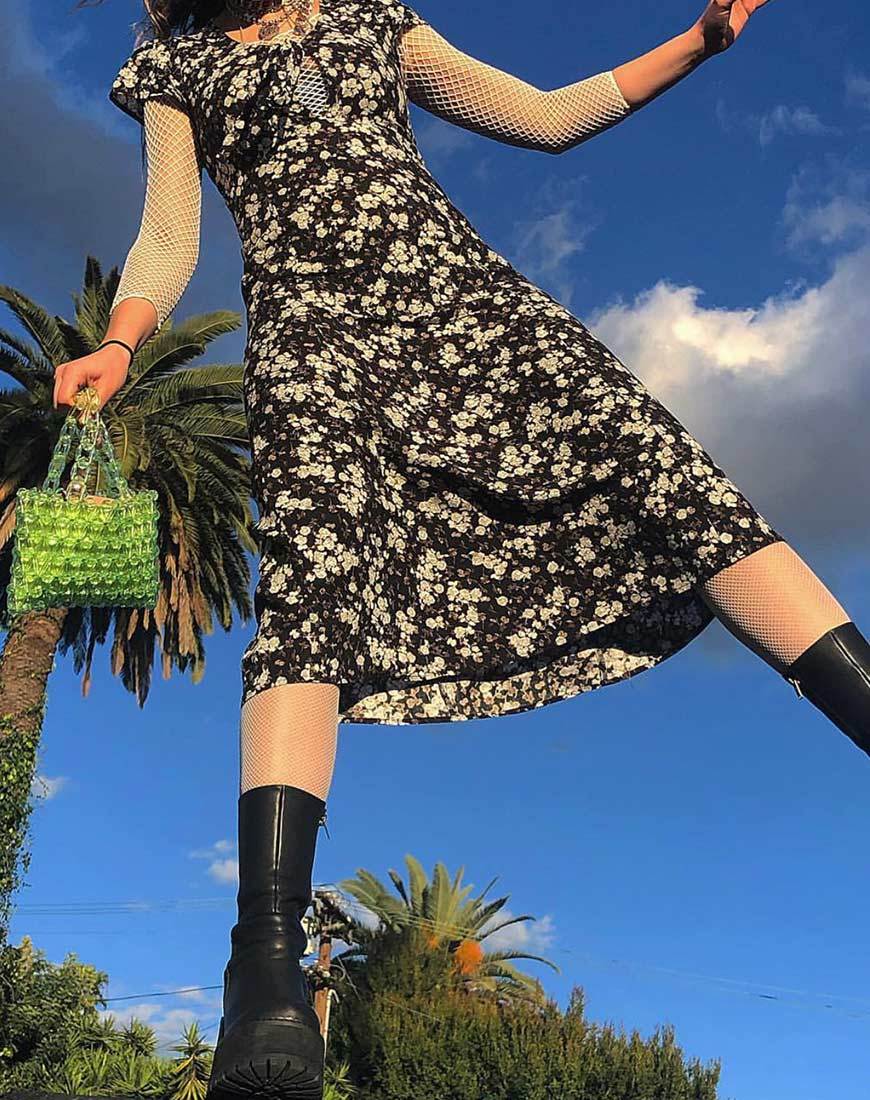 Youki Midi Dress in Dark Wild Flower