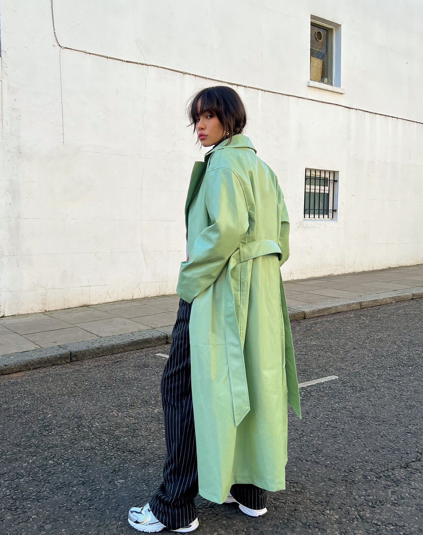 Ejo Trench Coat in PU Mint