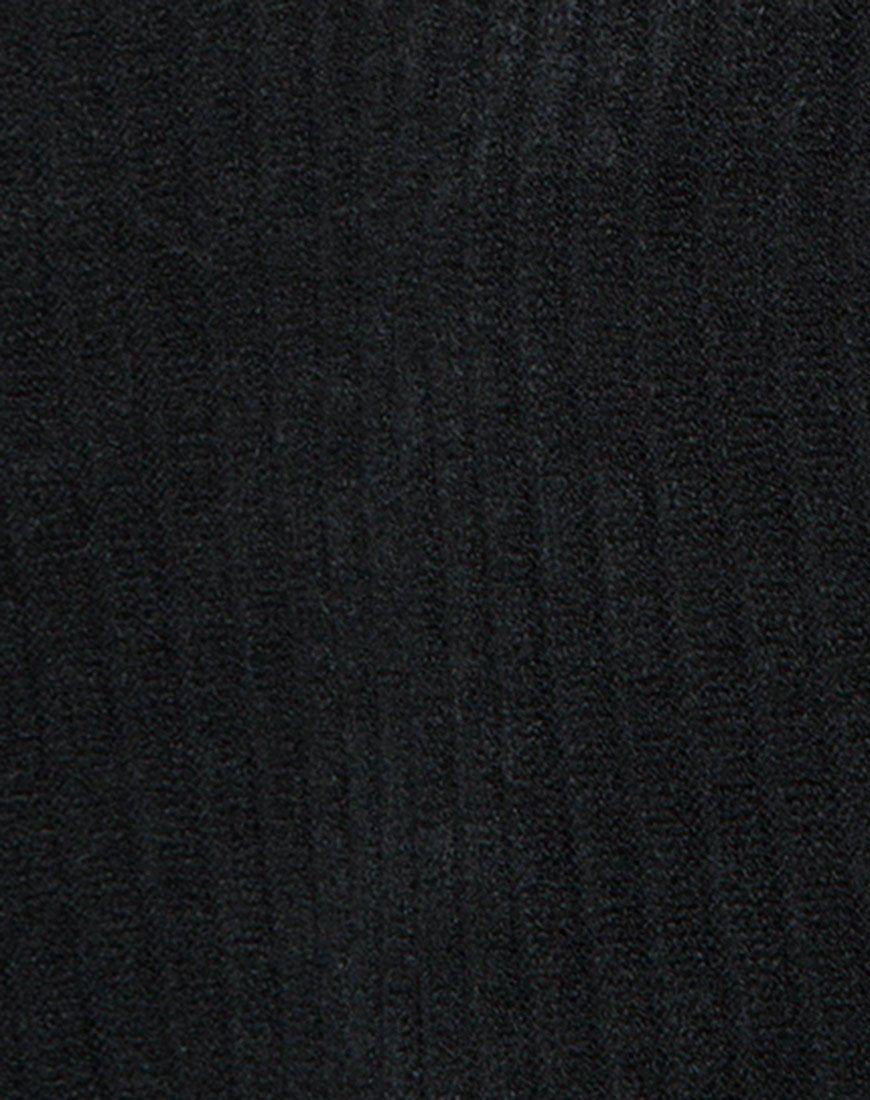 Neve Jumper Dress in Rib Knit Black