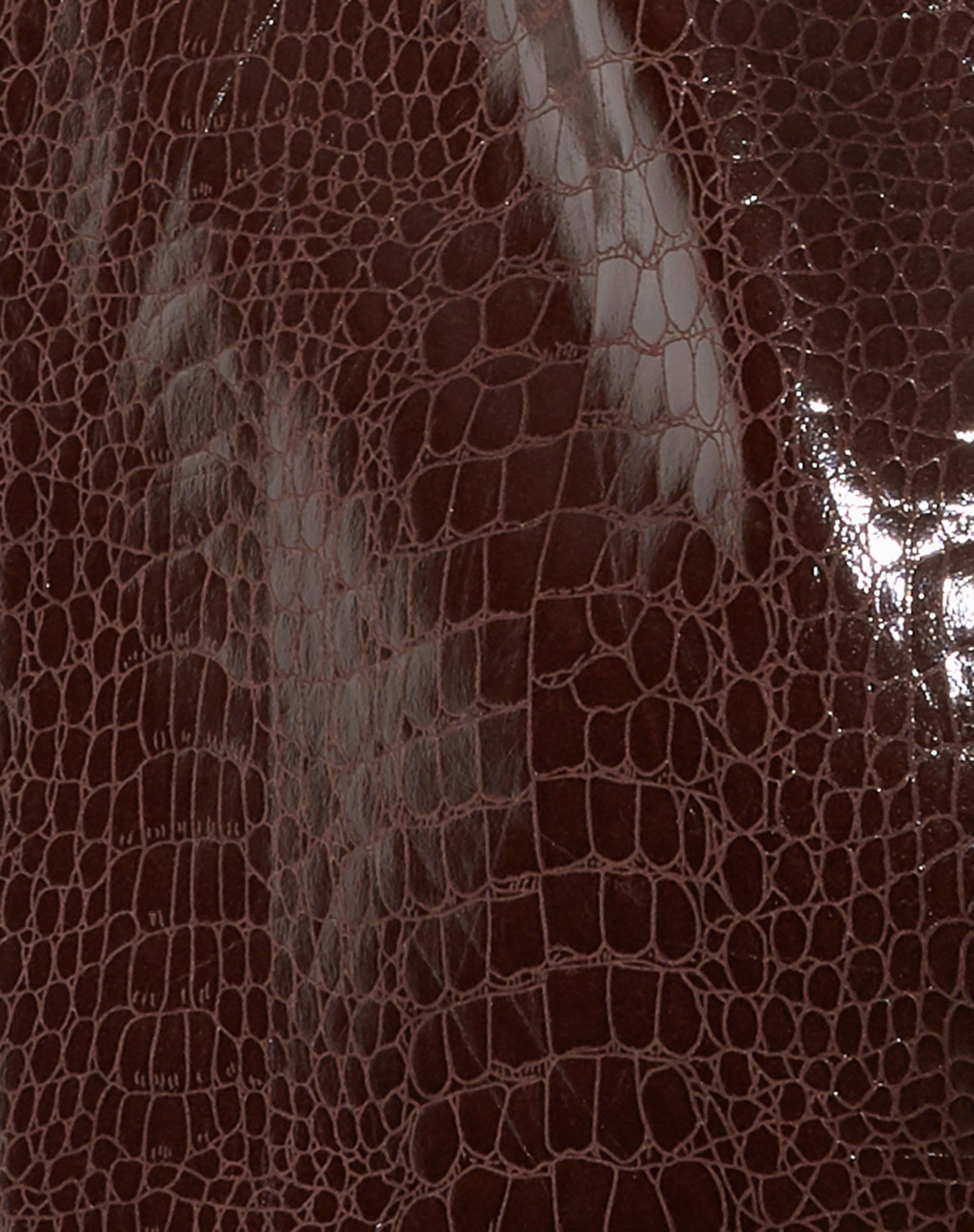 Mamba Shirt in Croc PU Dark Brown