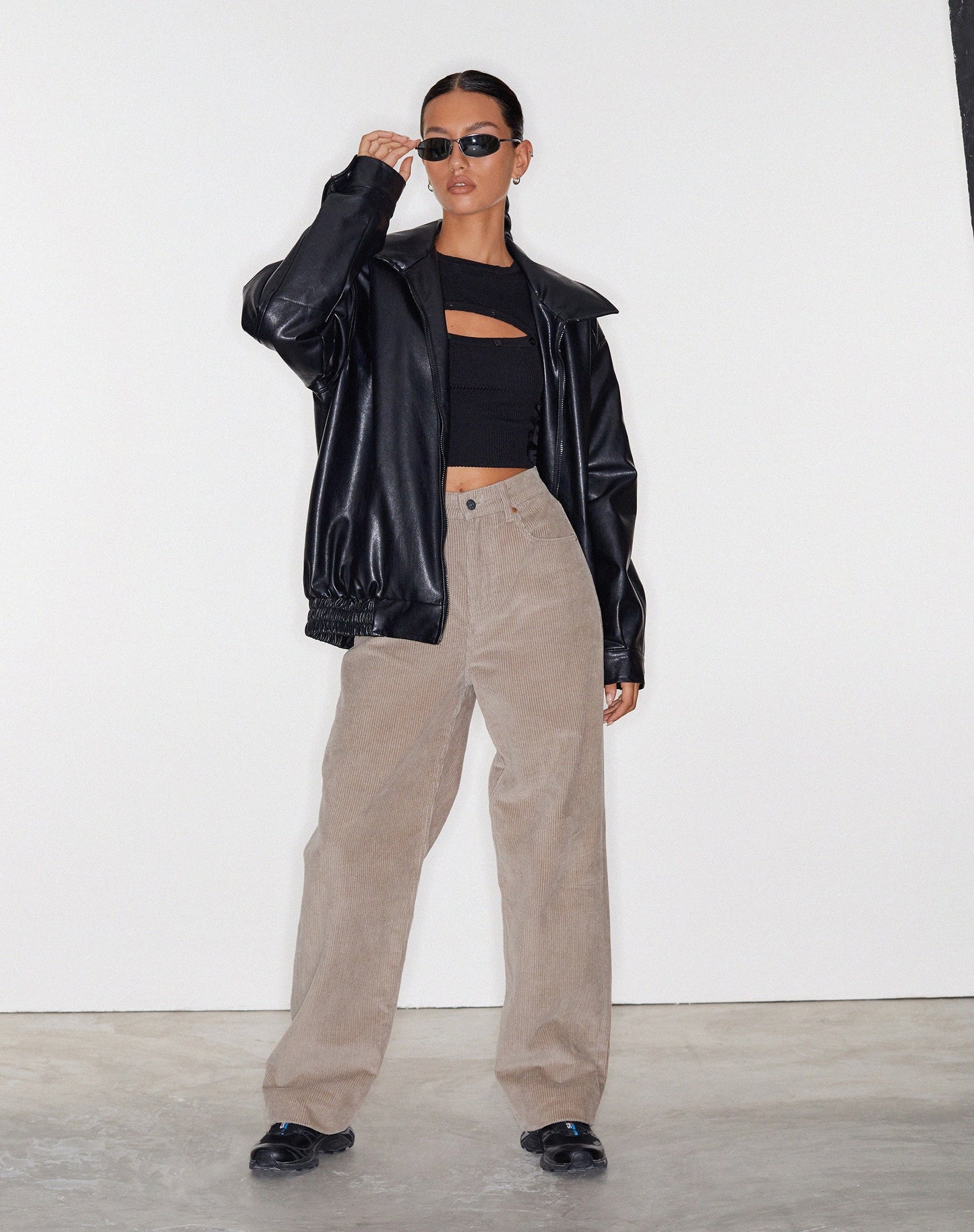Parallel Jeans in Cord Smoke Grey
