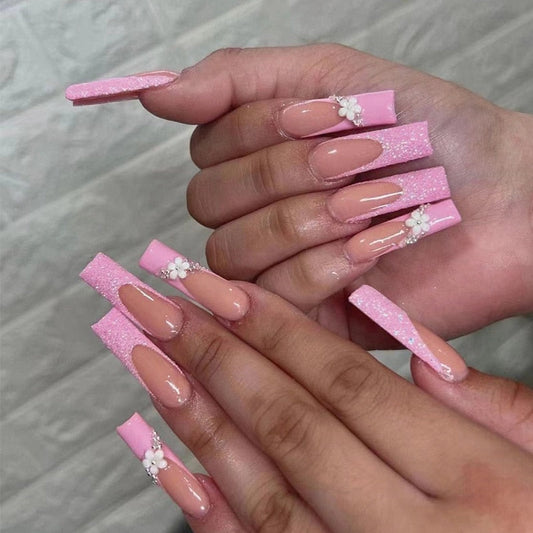 24pcs Long Coffin False Nails