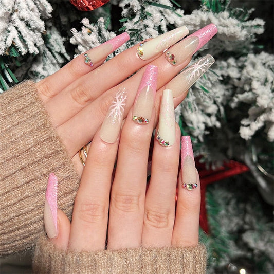 24pcs Long Coffin False Nails