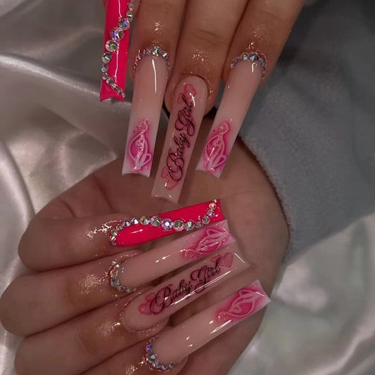 24pcs Long Coffin False Nails