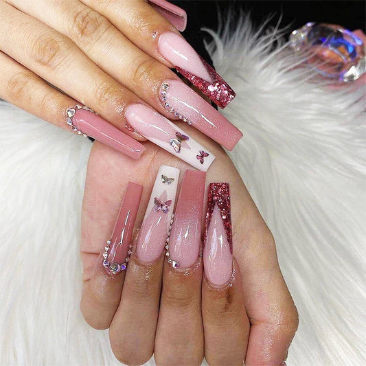 24pcs Long Coffin False Nails