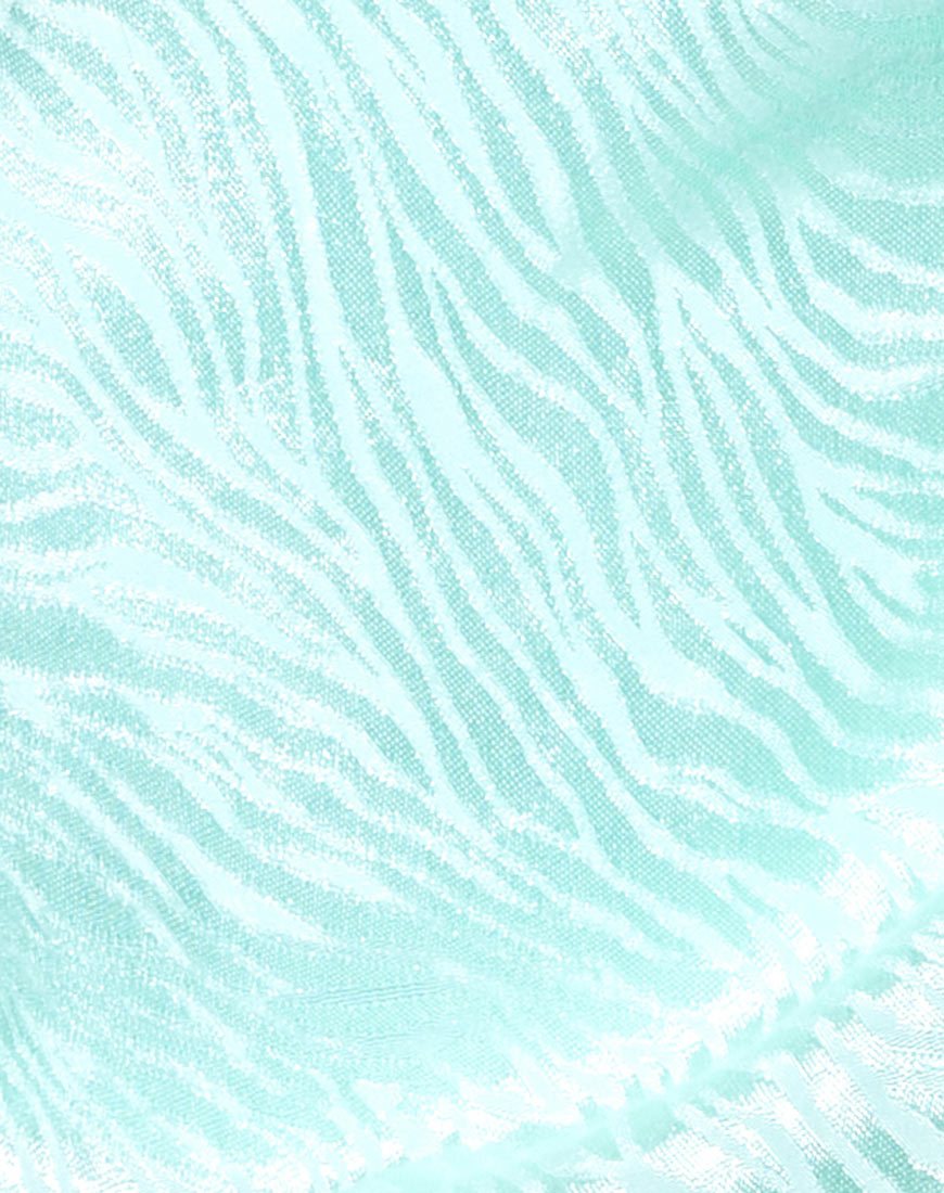 Taelsa Shirt in Satin Zebra Aquamarine