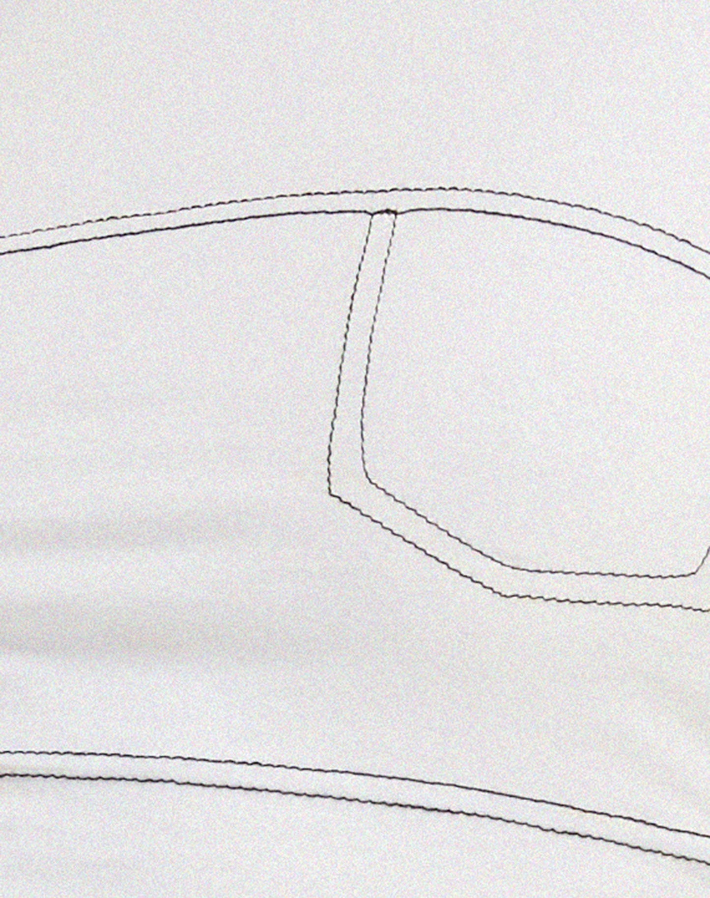 Shyla Cropped Tee in White with Black Stitch