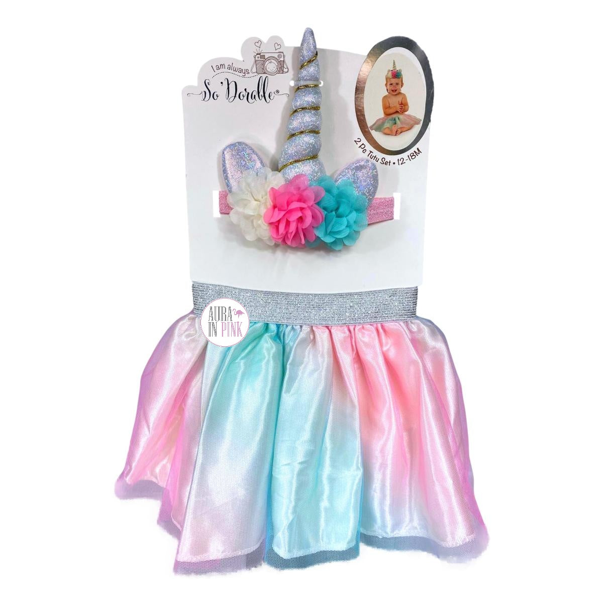 So Dorable Baby 2-Piece Unicorn Tutu Sets - Iridescent Stars Pink & Ombre Pink White & Blue